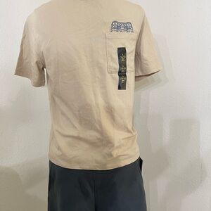 Art Class Outfit Beige T-Shirt with Blue Accents and Slate Blue shorts L (10/12)